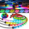 MICTUNING 4Pcs RGB+IC LED Strips Car Underglow Underbody System Neon
