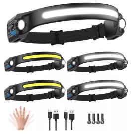 GP Xtreme 2PCS - Pro Headlamp Rechargeable 230° Wide Beam Dual Side LED with Motion Sensor