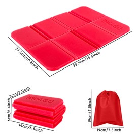 HIUOUIH Foldable Seat Cushion, Outdoor Cushion, Pack of 2, Waterproof Playground Mat, Hiking, Stadium, Thermal Seat Mat, Seat Mat, On the Go for Garden, Hiking, Camping, Picnic, Hiking, Red