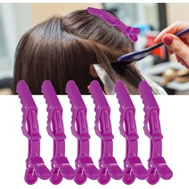 6Pcs Pinza de Pelo de Cocodrilo, Peluquería Seccionamiento Abrazadera Antideslizante único Diente Peluquería Sección de Pelo Garras Broches para Peluquero del Salón Estilo