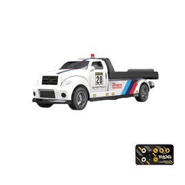 Hotfree 1/64 Mini RC Flatbed Truck, 2.4GHz Alloy Transporter Model with Movable Tailboard, App Control & Remote Control Tow Truck, 3-Speed Adjustable, USB-C Rechargeable, Indoor Outdoor Racing Toy, Fun Birthday Gift for Kids, Boys and Dad:_GREY (Dual controller)