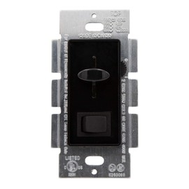 Maxxima LED Dimmer Electrical Light Switch - 3-Way/Single Pole Use, 600 Watt Max, LED and Incandescent Compatible for Dimmable Home Lighting Needs, Wall Plate Cover Included - Black