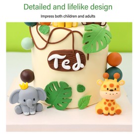 Decoración para Pasteles con Animales de Safari, Figuras de la Selva para Fiestas de Cumpleaños, Adornos Detallados