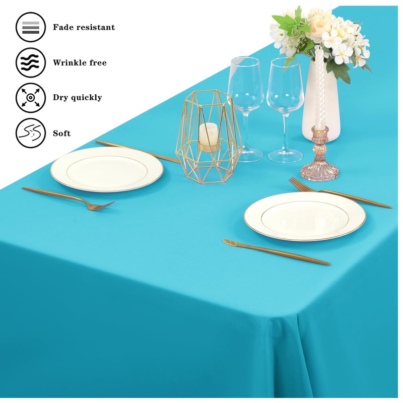 6 Pack Teal Tablecloth 60 x102 inch Polyester Table Cloth