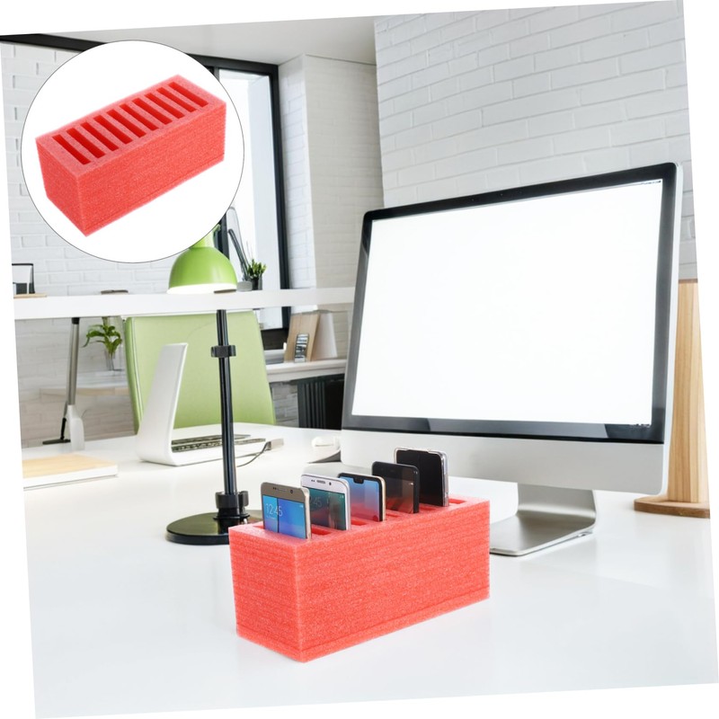 TEHAUX 10grids Cell Phone Storage Organizer Box Slot Desktop for