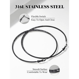 Richsteel Punk Hoop Earrings Women's Earrings 30/40/60/80 mm Hoop Earrings with Gift Box for Mum Girls, Stainless Steel