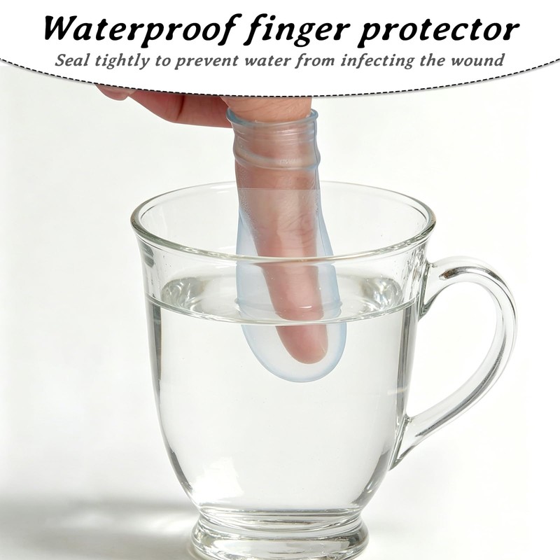 4PCS Waterproof Finger Protector with Bandages, Suitable Swim and Shower