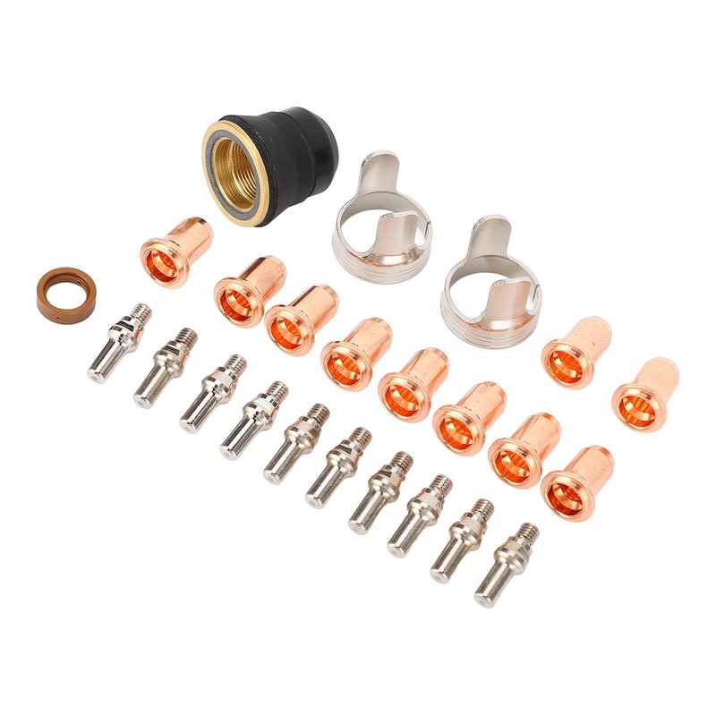 Plasma Cutter Tip Electrode Nozzle Bracket Cover Set, 24 Piece