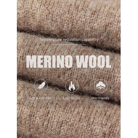 Chanyarn Men's 100% Merino Wool Sweater 2025 Fall Winter First-Line Ready to Wear V Neck Long Sleeve Seamless Knit Sweater (Tan,L)