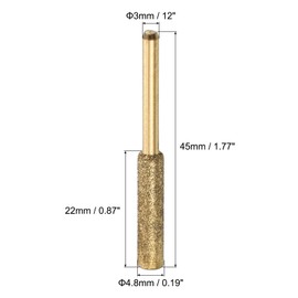PATIKIL 3/16 Inch Diamond Chainsaw Sharpener, 18 Pack Titanium Plating Sharpening Stone Polishing Grinding File Tool, Golden