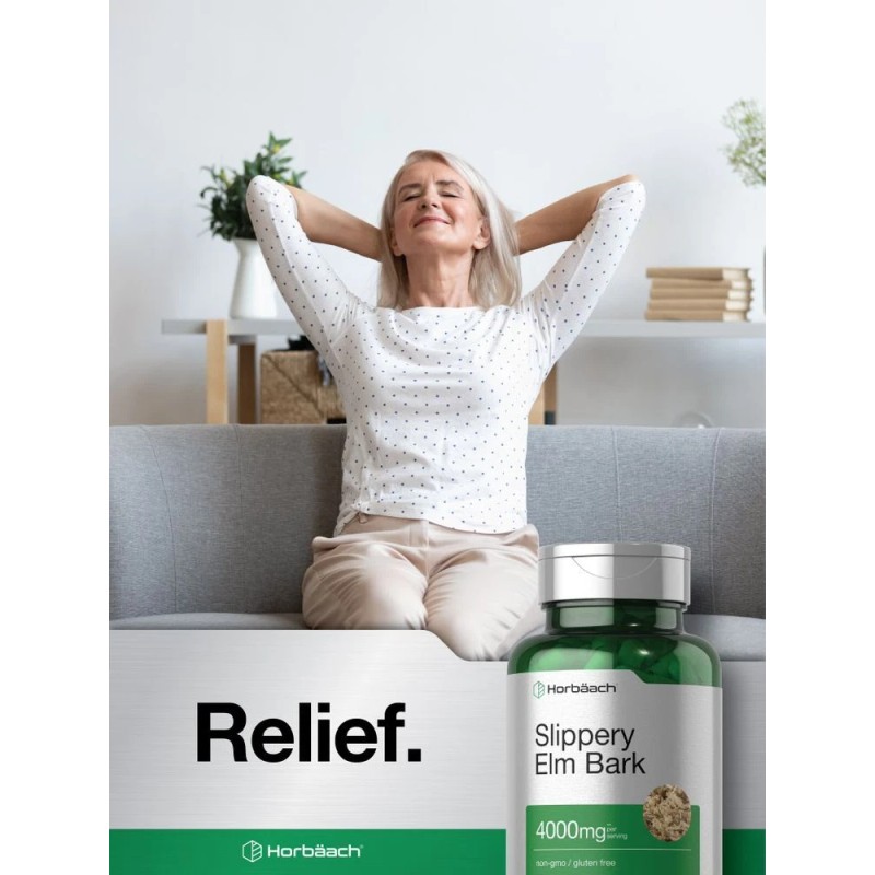 Slippery Elm Bark Capsules | 4000mg | 200 Count |