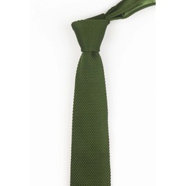 Secdtie Mens Casual Dark Olive Green Woven Neck Tie Knit Formal Party New Necktie 019