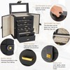 AKOZLIN Huge Jewelry Box Organizer Functional Lockable, Large Leather Jewelry