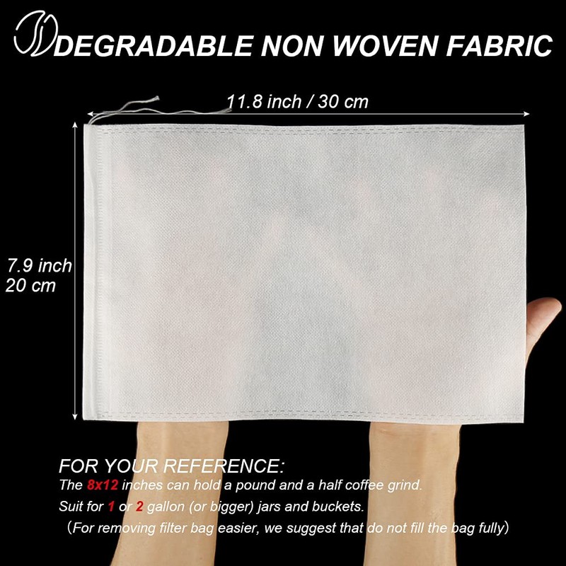 50pcs No Mess Large Cold Brew Bags, 8x12 inch Disposable