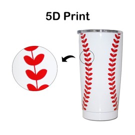 JIU HONG CHAO - Vaso de béisbol de 20 onzas, taza de café de viaje deportivo con tapa, vaso de agua aislado, vasos de acero inoxidable, regalos de béisbol para entrenadores de equipo de