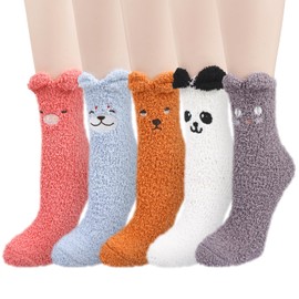 Benefeet Sox Funny Fuzzy Animal Slipper Socks for Women Girls - Cute Kawaii Cartoon Fluffy Winter Warm Novelty Colorful Thick Sleep Cozy Soft Plush Comfy Home Indoor