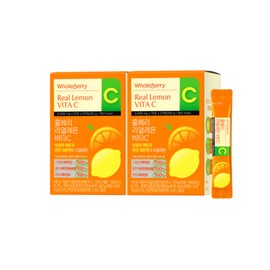 hallberry Whole Berry Real Lemon Vita C Vitamin C Powder Stick 30 Packets / 홀베리 리얼 레몬비타C 비타민C 분말 스틱 30포 X2