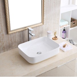 Karran VC-505-WH Valera 20" Vitreous China Vessel Bathroom Sink in White