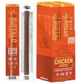 The New Primal, Buffalo Chicken Meat Stick, Free-Range Chicken, Paleo, Keto & Whole30 Approved, Chicken Jerky, Gluten, Dairy & Soy Free, 1 oz, Pack of 20