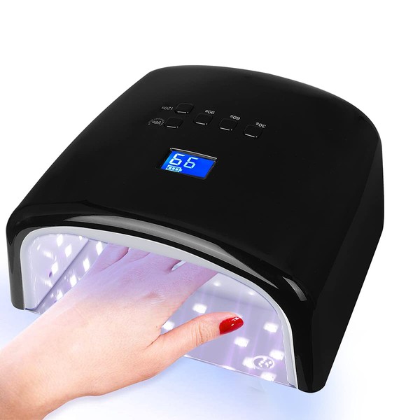 TAKOYI Nail Dryer,Rechargeable 60W Gel UV Led Nail Lamp Curing Nail Light for Gel Nails LCD Screen for Home or Salon (Black)