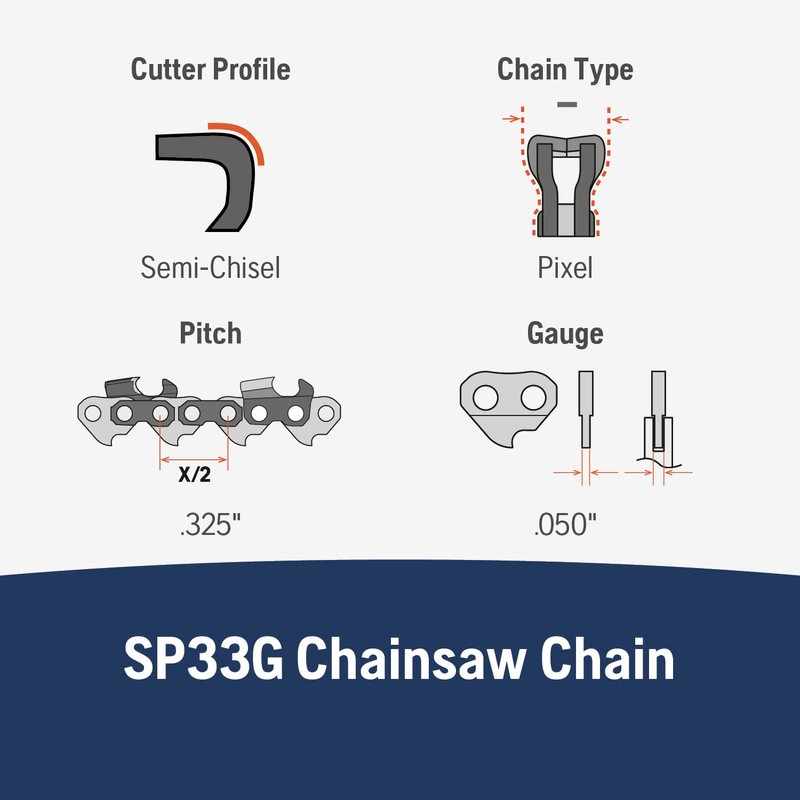 Husqvarna X-Cut SP33G 16 Inch Chainsaw Chain, 325" Pitch, 050"