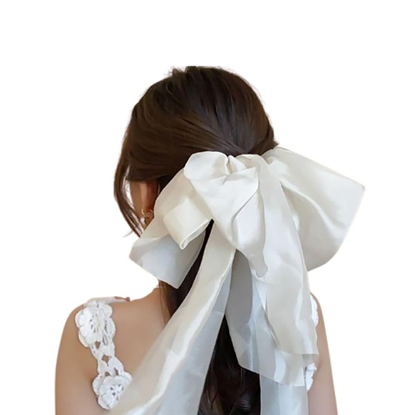Bride Hair Bow Veil for Bridal Big Bowknot Hair Clips,