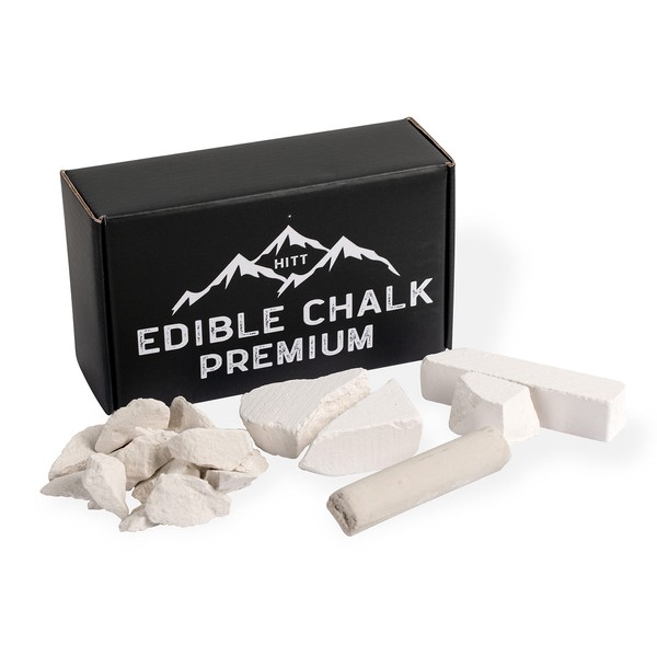 HITT Premium Edible Chalk Set – 4 sorts of Chalk for eating 7oz (200 gr) - Zero Additives Organic Natural Edible Chalk Chunks - ASMR Food