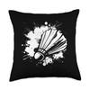 Badminton Streetart Featherball Throw Pillow