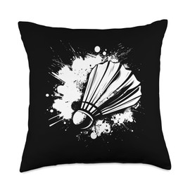 Badminton Streetart Featherball Throw Pillow