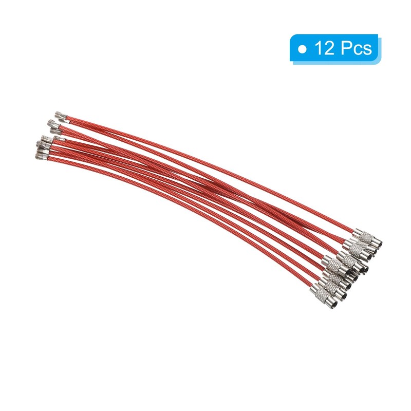[PATIKIL] 12PCS 150mm Wire Keychain Cable Stainless Steel Key Ring