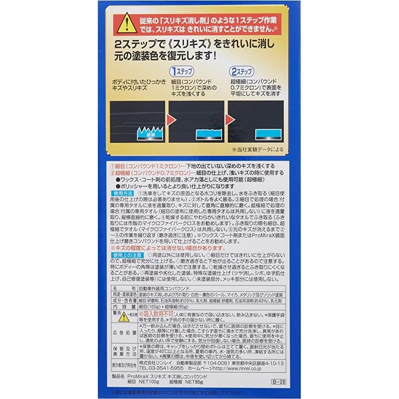 RINREI(リンレイ) ボディークリーナー ProMiraX スリキズキズ消しコンパウンド [HTRC 3] B-28
