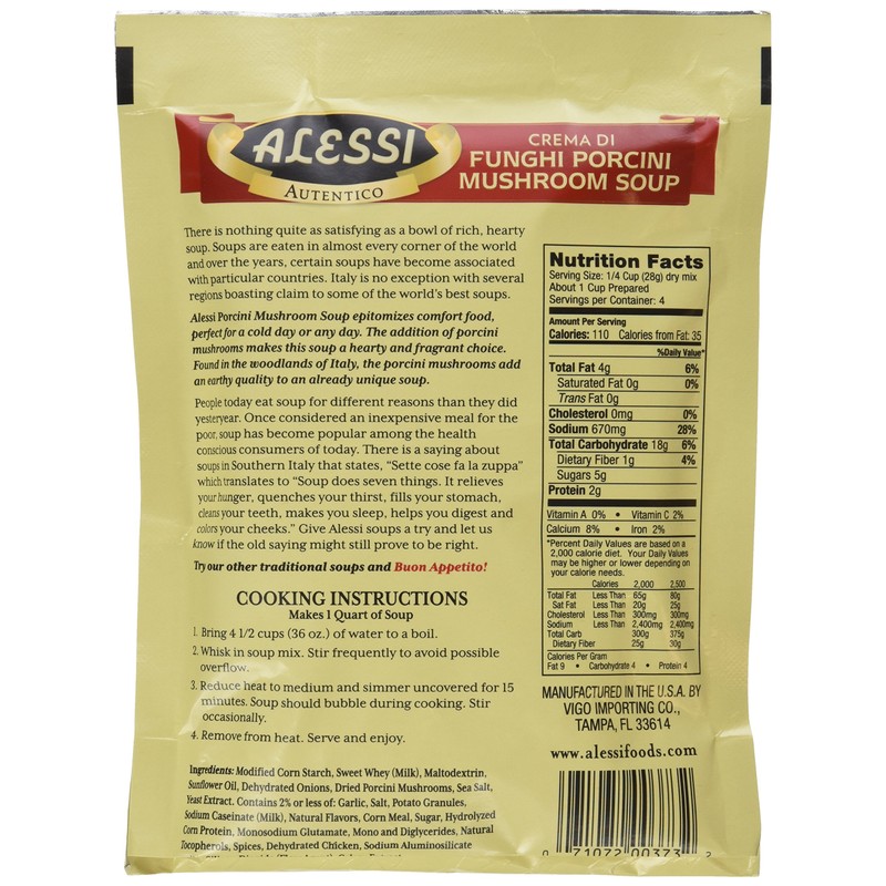 Alessi Soup Mix Porcini Mushroom, 4 Ounce (Pack of 1)