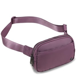 Pander Everywhere Belt Bag for Women, 5 Zipper Pockets RPET Polyester Crossbody Fanny Pack Purse (Purple Lavender, One Size)
