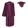 Endea Graduation Shiny Cap and Gown (Maroon, 48 (5'3" -
