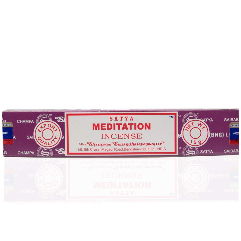 SATYA "MEDITATION" INCENSE STICKS, 12 PACKS X 15g