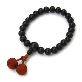 念珠 Hall < Made in Japan Mala Set > Ebony Both dressytailor Tassels Color Brown/Red Crystals (Rose Quartz) Tassels Color Coral [Wisps Cell Rosary with Case] Bag When You Can, We Can Have If You Do Not kusyakusya Durable For Men And Women Handmade Rosary S