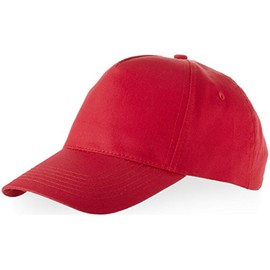 US BASIC 5 PANEL CHILDRENS BASEBALL CAP HAT - 13 COLOURS (RED)
