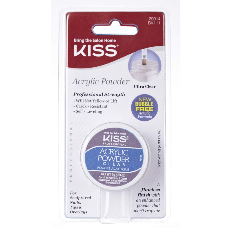 Kiss Acrylic Powder Clear 0.33 Ounce (2 PACK)