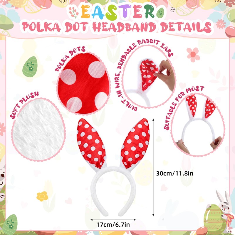 24 Pcs Easter Bunny Ears Headbands Glasses Set Easter Party
