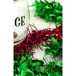 TMD Peace & Joy Set of 2 Stemless Wine Glasses with Ceramic Truck Wine Stopper