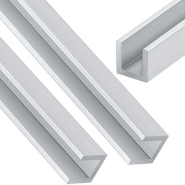 Yaocom 2 Pcs 4 ft 1/4" U Channel Aluminum 1/16" Walls x 3/8" High x 3/8" Width Aluminum C Channel Metal 6063 Alloy T-6 Temper for Posters Signs Frame Display Stands