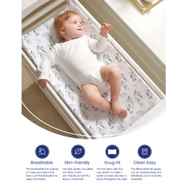 TotAha Fundas elásticas para cambiador de alta calidad (paquete de 2), hipoalergénicas, cómodas y sedosas, suaves como la mantequilla, efecto calmante, punto de jersey para todas las estaciones, 32 x 16 x 5 pulgadas, bolsillo profundo (capullos rosados y