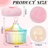 Set De Puff For Polvo Tioncy Con Contenedor Mariposa Morado