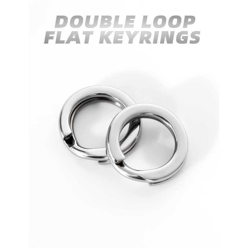 BLUEWING Stainless Steel Split Ring 25pcs Flat Ring High Strength