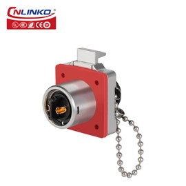 CNLINKO BD-20 Industrial Waterproof Connector IP67 Circular Connector Built-in Socket Aviation Plug Anti-Interference Shell Aviation Connector M20 2-14 Pin Flange Socket (2 Pin)