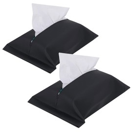 HIRO WORLD TRADE Car Tissue Cover, Soft Type, Compatible with 150 pairs, Tissue Case, Leather-like (2 Black)