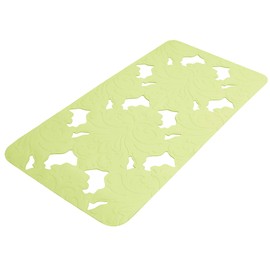 Lashuma Barocco Plain Non-Slip Mat, 72 x 36 cm, Safety Insert with Suction Cups, Rubber Bath Mat, Silk, Green