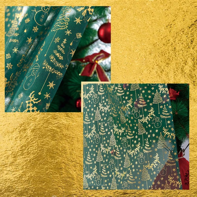 XTMYI - Cortinas de cocina verdes para Navidad, cortinas transparentes