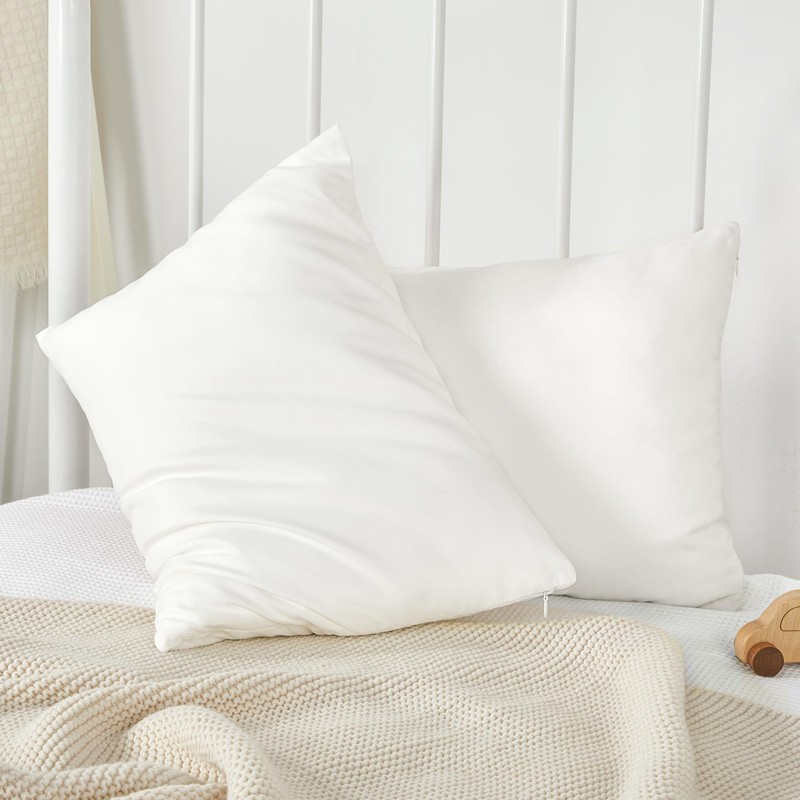 TILLYOU Toddler Pillowcase 2 Pack with Zipper,Silky Soft Microfiber 13"