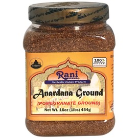 Rani Anardana (Pomegranate) Coarse Ground, Indian Spice 16oz (1lb) 454g PET Jar ~ All Natural | No Color | Gluten Friendly | Vegan | NON-GMO | No Salt or fillers